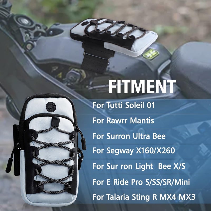 URLWALL Storage Frame Bag For Sur-ron LBX/Tuttio Soleil 01/Ultra Bee/Segway/Talaria Sting/E Ride Pro S SS SR, Dirt Bike Front Frame Bag Arm Strap Bag Battery Cover Bag for Mobile Phone, Card, Earphone - Image 2